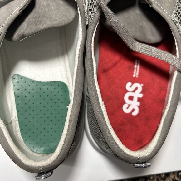 SAS MARNIE‎ Leather Sneaker Size 10M Gray USA Made Lightweight Sporty - Picture 12 of 13